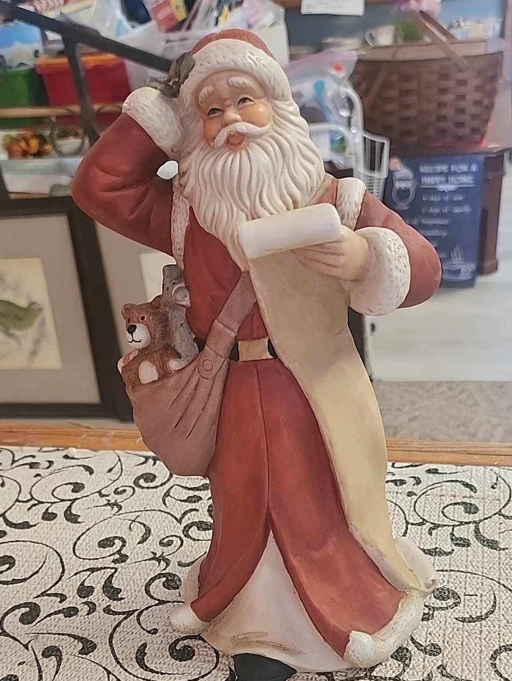 Musical Santa Figurine with Toy Sack